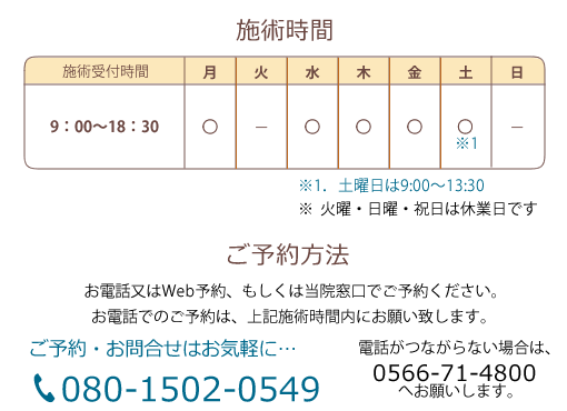 体質改善ケア：施術時間